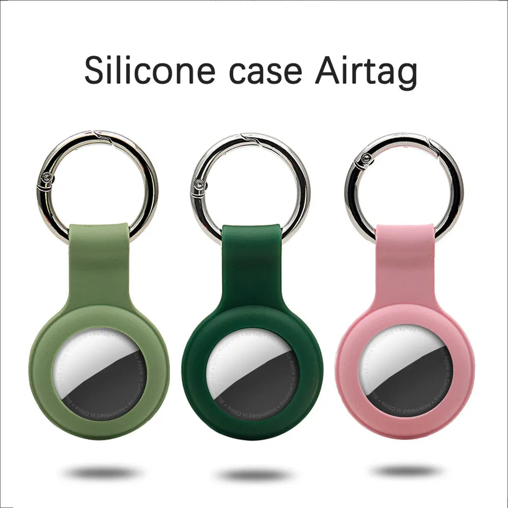 Apple Airtags Liquid Silicone Protective Case with Keychain