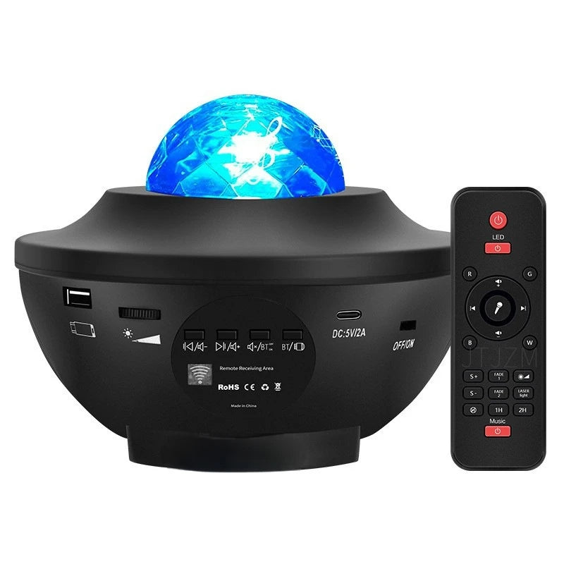 Headlamp Remote Control Rotating Bluetooth Music Bowl Lamp Crystal Aurora Decorative Atmosphere Lamp Nightlight