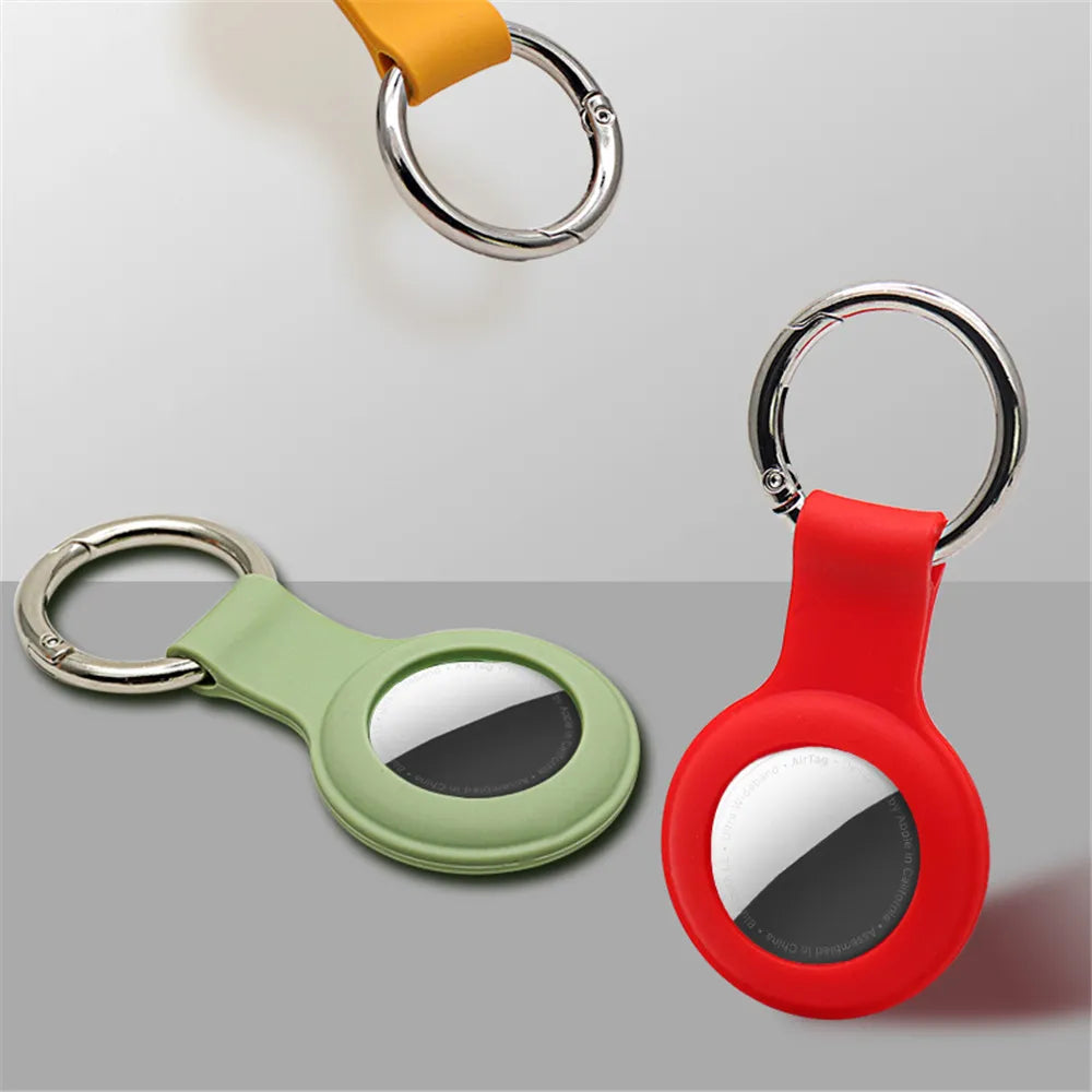 Apple Airtags Liquid Silicone Protective Case with Keychain