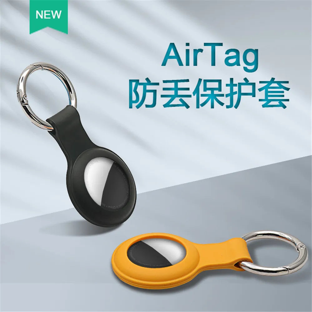 Apple Airtags Liquid Silicone Protective Case with Keychain